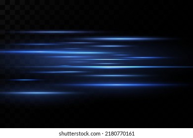 Vector illustration of a blue color. Light effect. Abstract laser beams of light. Chaotic neon rays of light 
