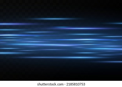 Vector illustration of a blue color. Light effect. Abstract laser beams of light. Chaotic neon rays of light 