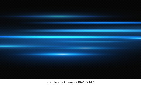 Vector illustration of a blue color. Light effect. Abstract laser beams of light. Chaotic neon rays of light 