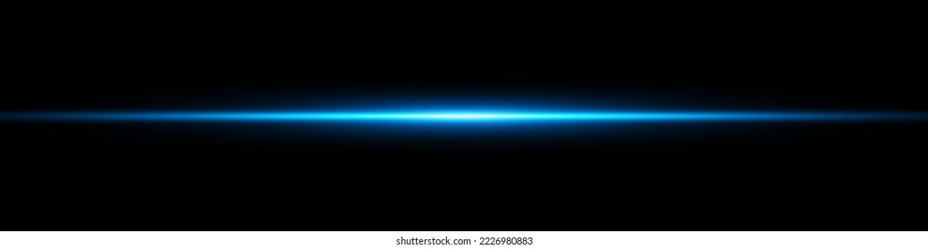 Vector illustration in blue color, light effect. Abstract laser beams of light. Chaotic neon rays of light on a black background.
