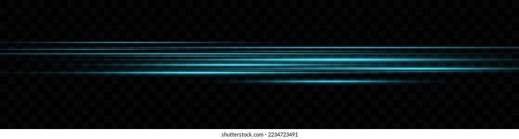 Vector illustration in blue color. light effect. Abstract laser beams of light. Chaotic neon rays of light.