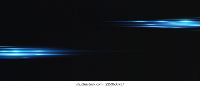 Vector illustration of a blue color. Light effect. Abstract laser beams of light. Chaotic neon rays of light 