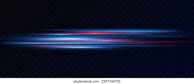 Vector illustration of a blue color. Light effect. Abstract laser beams of light. Chaotic neon rays of light	
