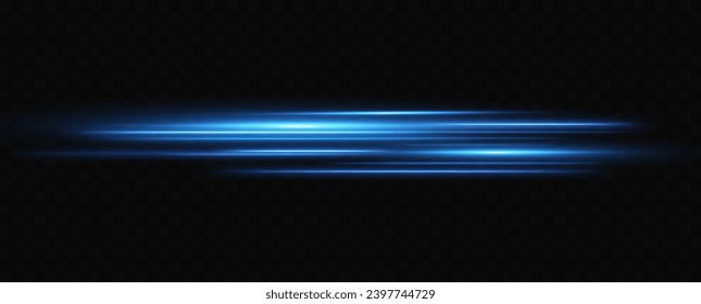 Vector illustration of a blue color. Light effect. Abstract laser beams of light. Chaotic neon rays of light	