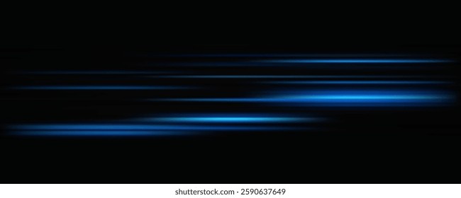 Vector illustration of a blue color. Light effect. Abstract laser beams of light. Chaotic neon rays of light .