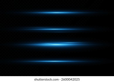 Vector illustration of a blue color. Light effect. Abstract laser beams of light. Chaotic neon rays of light .