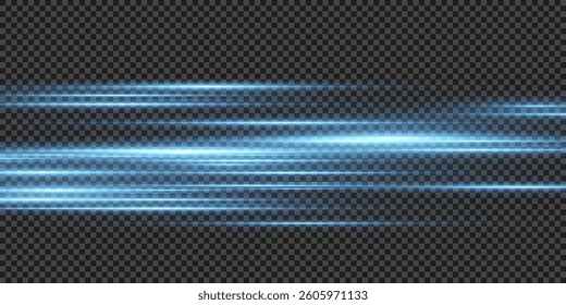 Vector illustration of a blue color. Light effect. Abstract laser beams of light. Chaotic neon rays of light .
