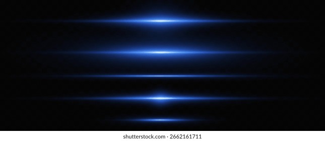 Ilustración vectorial de un color azul. Efecto de luz. Abstractas rayos láser de luz. Rayos de luz de neón caóticos