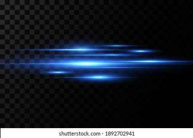 Vector illustration of a blue color. Set of  light effects. Flashes and glares. Bright rays of light. Glowing lines. Vector illustration. Christmas flash. dust.