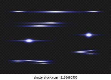 Vector illustration in blue color. Set of light effects. Glare and flash. Bright beams of light. Glowing lines. Vector illustration.Dust. Christmas Flash.