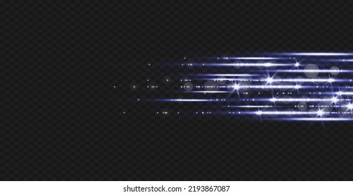 Vector illustration in blue color. Set of light effects. Glare and flash. Bright beams of light. Glowing lines. Vector illustration.Dust. Christmas Flash.