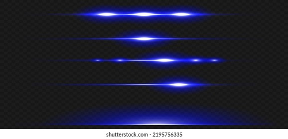 Vector illustration in blue color. Set of light effects. Glare and flash. Bright beams of light. Glowing lines. Vector illustration.Dust. Christmas Flash.