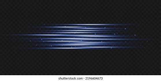 Vector illustration in blue color. Set of light effects. Glare and flash. Bright beams of light. Glowing lines. Vector illustration.Dust. Christmas Flash.