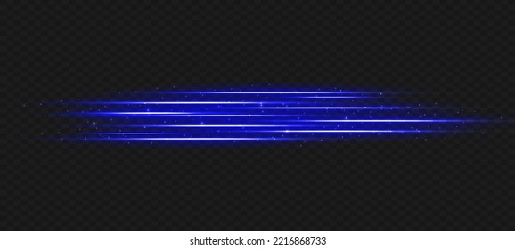 Vector illustration in blue color. Set of light effects. Glare and flash. Bright beams of light. Glowing lines. Vector illustration.Dust. Christmas Flash.