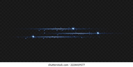 Vector illustration in blue color. Set of light effects. Glare and flash. Bright beams of light. Glowing lines. Vector illustration.Dust. Christmas Flash.