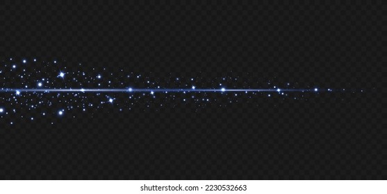 Vector illustration in blue color. Set of light effects. Glare and flash. Bright beams of light. Glowing lines. Vector illustration.Dust. Christmas Flash.