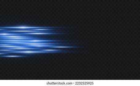 Ilustración vectorial en color azul. Conjunto de efectos de la luz. Glare y flash. Vigas luminosas. Líneas brillantes. Ilustración del vector.Polvo. Flash de Navidad.