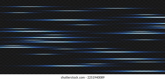 Vector illustration in blue color. Set of light effects. Glare and flash. Bright beams of light. Glowing lines. Vector illustration.Dust. Christmas Flash.