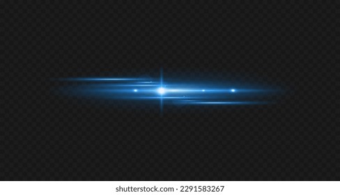 Vector illustration in blue color. Set of light effects. Glare and flash. Bright beams of light. Glowing lines. Vector illustration.Dust. Christmas Flash.