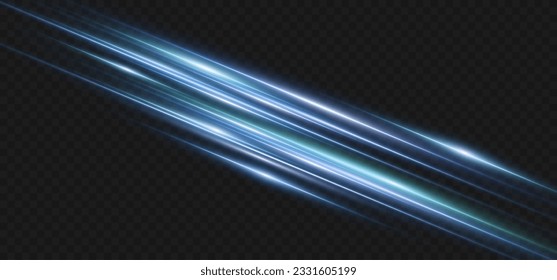 Vector illustration in blue color. Set of light effects. Glare and flash. Bright beams of light. Glowing lines. Vector illustration.Dust. Christmas Flash.