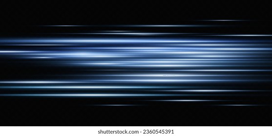 Vector illustration in blue color. Set of light effects. Glare and flash. Bright beams of light. Glowing lines. Vector illustration.Dust. Christmas Flash.