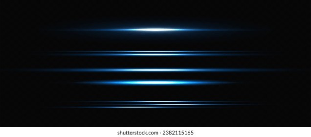 Vector illustration in blue color. Set of light effects. Glare and flash. Bright beams of light. Glowing lines. Vector illustration.Dust. Christmas Flash.