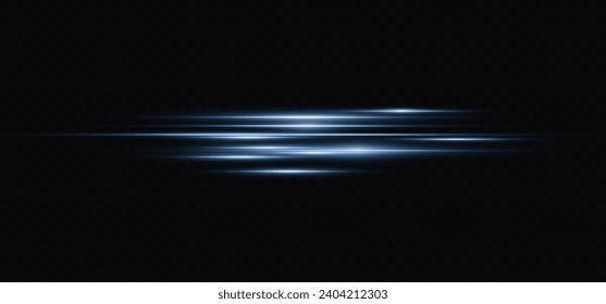 Vector illustration in blue color. Set of light effects. Glare and flash. Bright beams of light. Glowing lines. Vector illustration.Dust. Christmas Fl