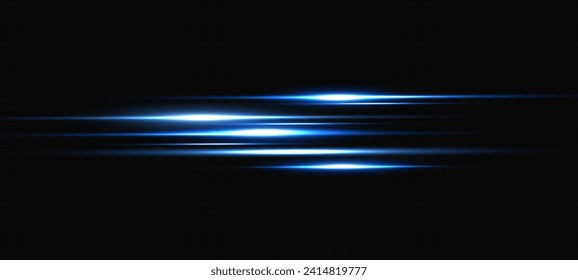 Vector illustration in blue color. Set of light effects. Glare and flash. Bright beams of light. Glowing lines. Vector illustration.Dust. Christmas Flash.