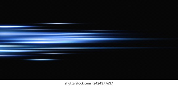 Vector illustration in blue color. Set of light effects. Glare and flash. Bright beams of light. Glowing lines. Vector illustration.Dust. Christmas Flash.