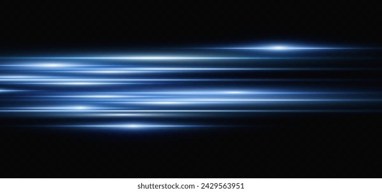 Vector illustration in blue color. Set of light effects. Glare and flash. Bright beams of light. Glowing lines. Vector illustration.Dust. Christmas Flash.