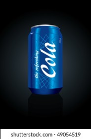 Vector Illustration of a blue colored cola can