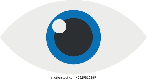 Vector illustration of a blue colored human eye. Vision.