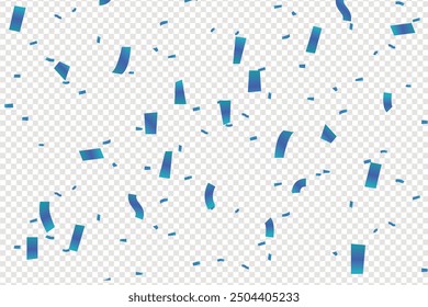 Vector illustration of blue confetti party background. Design for various parties, beautiful blue confetti background for celebration party, Blue confetti border frame repeat pattern, Illustration.