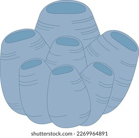 Vektorgrafik von blauem Korallenriff im Cartoon-Stil