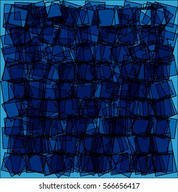 Vector illustration with blue cubes on abstract background 