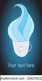 Vector illustration blue cup of coffee