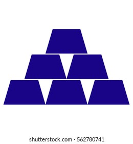 Vector Illustration with Blue Cup Pyramid Icon
