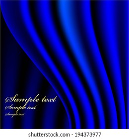 Vector illustration of Blue curtain  