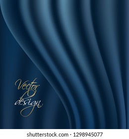 Vector illustration of Blue curtain. Vector design