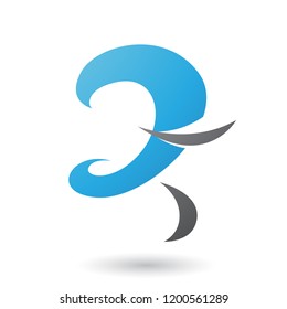 Vector Illustration of Blue Curvy Fun Letter Z isolated on a White Background