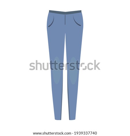 vector illustration of blue denim pants

