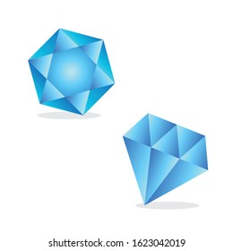 Vector illustration of blue diamond