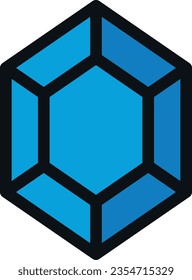 Vector illustration of a blue diamond icon. Precious jewel.