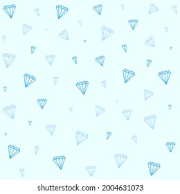 Vector Ilustración de diamantes azules de diferentes tamaños