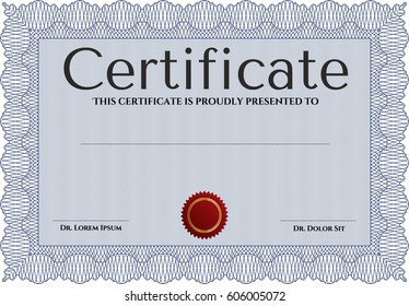 Vector Illustration of Blue Diploma template in blue color
