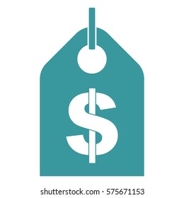 Ilustración vectorial del icono de la etiqueta del dólar azul
