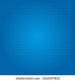 Vector illustration blue dotted grid graph paper isolated on blue background. Grid paper texture. Abstract dotted pattern. Bullet journal.