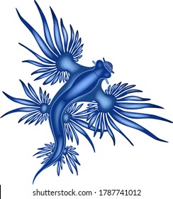 Vector illustration of a Blue Dragon Fish