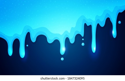 Escurrimiento de goteo azul con efecto brillante