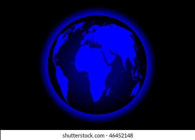 vector illustration of a blue earth on black
